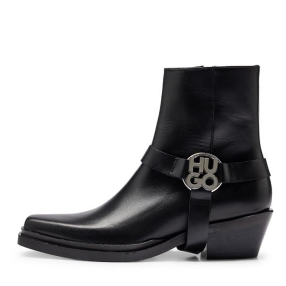HUGO •
KODY LEATHER ANKLE BOOTS - Picture 3 of 10